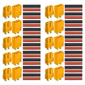 20pcs XT60 Конектор, XT60 Конектори на батерията, за RC Lipo батерия, 10 бр Съединители и 10 бр Съединители