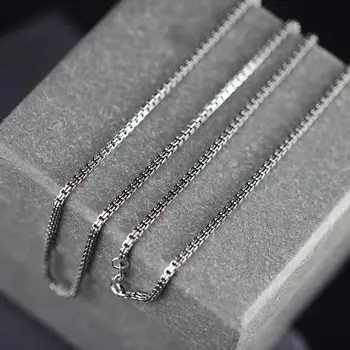 BOCAI нови обикновена бижута от сребро S925 проба 2021, Модни дамски ръчно изработени изделия, 2,0 мм, с двойна верига, дамско колие