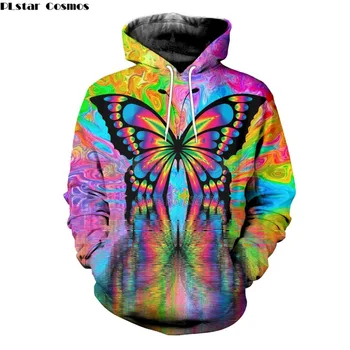 PLstar Cosmos Модерен Мъжки Спомени цветни качулки кошмарен пеперуди 3D Принт Hoody Унисекс градинска Hoody с Качулка