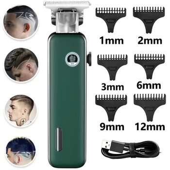 Професионален фризьорски Машина за Подстригване на Коса Kemei с Т-образно острие за сухо бръснене и избледняване, Универсална Машина за подстригване на коса