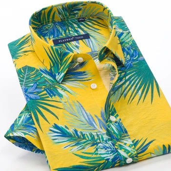 Мъжки хавайска риза с къс ръкав, бързосъхнеща риза, голям азиатски размер, лятото на 2022, ежедневни и цветя, плажна, XXL-10XL за мъже