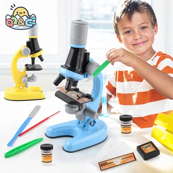1200X Детски Биологичен Микроскоп, Комплект за Научен Експеримент, Подарък за Ученик, Лаборатория, Led Домашно Училище Интерес, Образователна Играчка, Подарък за Деца