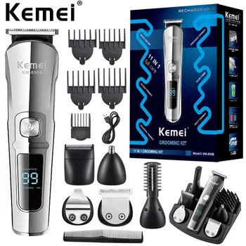 Оригинален kemei универсален тример за коса за мъже комплект за грижа за лице, брада, машина за подстригване на коса, електрическа машина за рязане на коса, водоустойчив