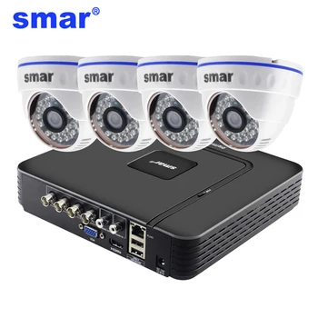 Smartdo 720 P 1080 P на Система за Видеонаблюдение 4CH H. 264 ВИДЕОНАБЛЮДЕНИЕ HDMI DVR Комплект за Безопасност на Домашна Камера за Сигурност през Деня и през Нощта на Откриване на