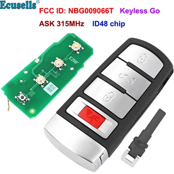 Keyless-Go 3 + 1/4 Бутона ASK 315 Mhz Дистанционно Автомобилен ключ ID48 48 Чип за VW за Volkswagen Passat CC 2006-2013 FCC ID: NBG009066T