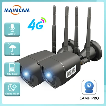 2MP HD Безжична WIFI Външна Камера за Нощно Виждане за Сигурност Bullet С 4G СИМ-Карта Двустранен Аудио Безжична Камера за видеонаблюдение CamHi