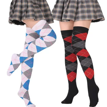 Цветни Ленти, Дълги Чорапи Над Коляното Хелоуин Cosplay Костюм Трикотажни Бедрата Високи Аксесоари В Готически Стил Лолита