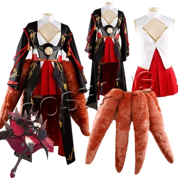 Акаги Азур Лейн cosplay Акаги cosplay костюм женствена рокля-пола кимоно cosplay Поръчка на Хелоуин Пълен комплект перука, обувки опашката