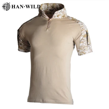 Мъжки Тактически Ризи, Камуфляжные Армейските Ловни Катерене Тениски С Къс Ръкав, Автомати бойни Военни Туристически Ризи За Мъже