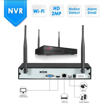 4-канален или 8-канален безжичен dvr ANRAN за фотоапарати ANRAN Wifi мрежов Видеорекордер 1080P