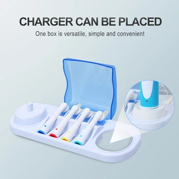 за Oral B Преносими Електрически Държач За Четка за зъби Пътен Защитен Калъф Скоростна Четка за Зъби Къмпинг Калъф За Съхранение с 4 Четки Корона Кутия