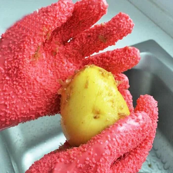 Honana 1 Чифт Ръкавици за почистване на Картофи, Ръкавици За Почистване на Зеленчуци От Риба Везни, Картофелечистка, Кухненски Инструменти