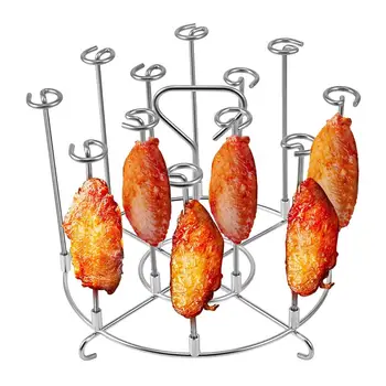 Вертикален шиш 12 Поставка за шампуров от хранително-вкусовата неръждаема Стомана, Подходящ За 6 Квартовой Фритюрници За Пържене Пилешки Крачета Крылышек Барбекю