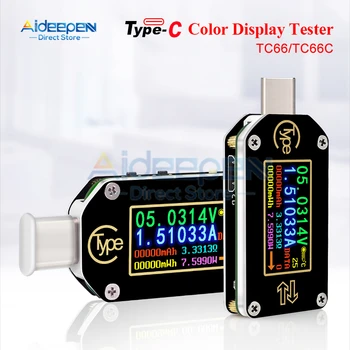 TC66/TC66C Тип-C PD Trigger, USB-C Волтметър Амперметър Напрежение 2 Начина за Измерване на Ток Мултицет PD Зарядно Устройство Батерия USB Тестер