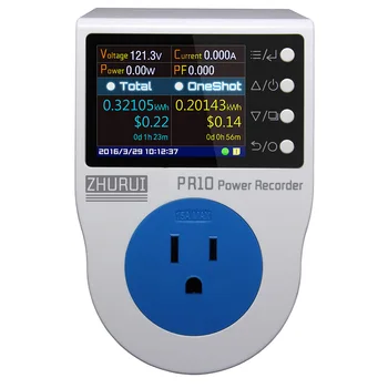 ZHURUI PR10-E US15A вилка за измерване на мощност /домашна изход за измерване на мощност/ваттметр / 2,4-инчов цветен TFT LCD дисплей / 0,5 FS