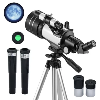 Ponbos Професионален Астрономически Телескоп 70 мм Окуляр 150X Мощен Монокуляр за Нощно Виждане Телескоп за Къмпинг със Статив