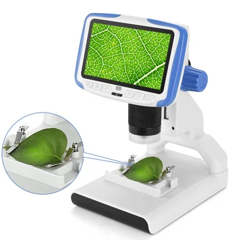 Andonstar AD205 Цифров Настолен Мини-Микроскоп с 5-Инчов LCD екран, модул за Обучение Биологичен за Деца, Детски Подарък