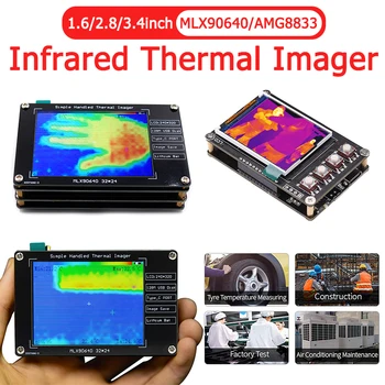 MLX90640 3,4 инчов TFT Екран LCD Дисплей на Цифров Инфрачервен Тепловизор Сензор за Температурата Ръчно IR Термограф Камера