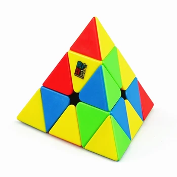 MoYu Meilong 3x3x3 на Триъгълна Пирамида, Куб Пъзел без Етикети магически куб Магистралата cubo куб magico Забавни Играчки за начинаещи