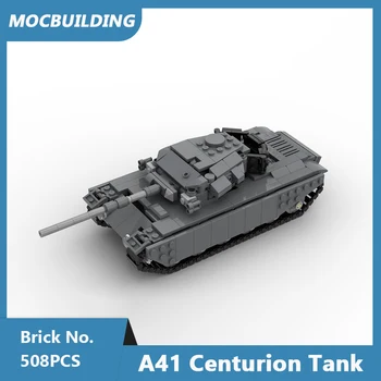MOC Строителни Блокове A41 Centurion Танк САМ Събрани Тухли Военно Оръжие Креативни, Забавни Детски Играчки, Подаръци 508 Бр