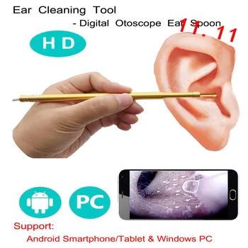 Нов 3 в 1 ушния лъжичка ендоскоп Видим ушния лъжичка Видим отоскоп Оториноларингоскоп USB ендоскоп Инструмент за почистване на ушите