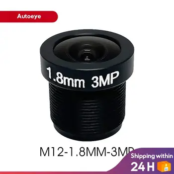 1.8 mm 3MP Обектив за видеонаблюдение Рибешко Око IR M12 Обектива на камерата за видеонаблюдение е 3 мега пиксела HD За HD IP камери 180D Широк ъгъл на видимост F2.0 2,8 mm 3,6 mm
