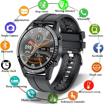LIGE 2022 Новите Смарт Часовници за Мъже С Пълен Сензорен Екран Спортни Фитнес Часовник IP68 Водоустойчив Bluetooth За Android и ios умни часовници за Мъже + кутия