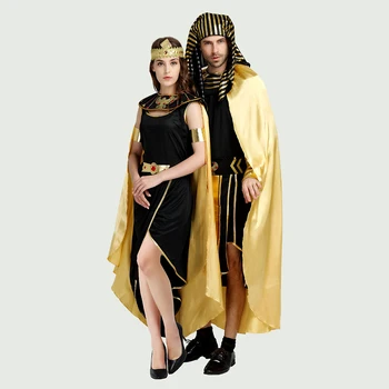 Хелоуин Вечерни Жени Клеопатра Cosplay Египетски Фараон Костюми За Мъже Жени Египет Принцеса Карнавальное Вечерна Рокля