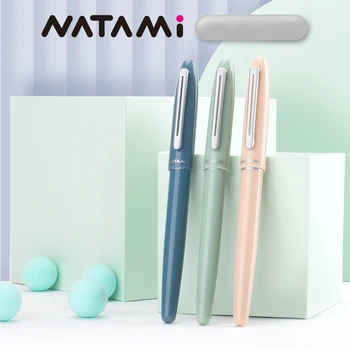 Писалка Natami фино перо, конвертор за многократна употреба, 6 касети с мастило в пакет, цвят тестени изделия, лек, гладък почерк