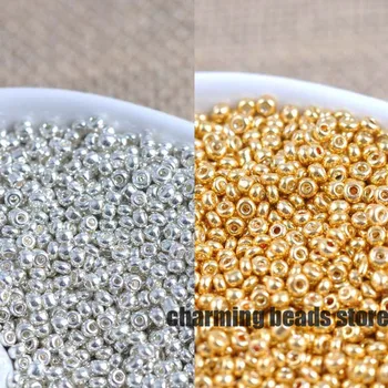 Златен и сребърен Цвят 2mm1500pcs Чешки Стъклени Мъниста-Разделители За Семена За украса на Дрехи BLUV02X