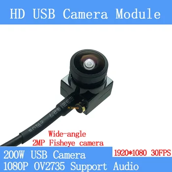 2-Мегапикселова широка камера с рибни очи 1080P Full Hd 30 кадъра в секунда с Високоскоростен Мини-модул камера за видеонаблюдение Linux OTG UVC USB за Android и Windows