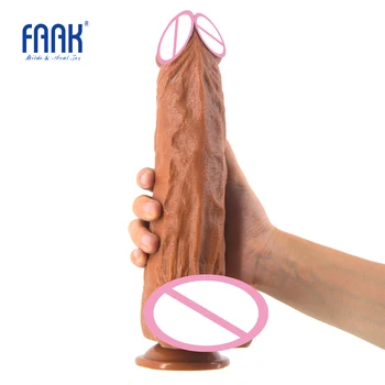 FAAK дълъг вибратор с вендузата на реалистичен пенис с 2.26 