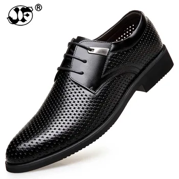 Лятна Мода Официална Мъжки Обувки С Перфорации, Дишащи Кухи бизнес Модела Обувки От Естествена Кожа, Ежедневни Сандали-Oxfords rty67