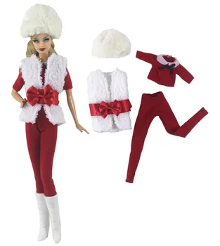 Коледен комплект дрехи/шапка + риза + жилетка + панталони/дрехи за кукла костюм екипировка За 30 см Xinyi FR ST Барби Кукли/играчки за момичета Коледа