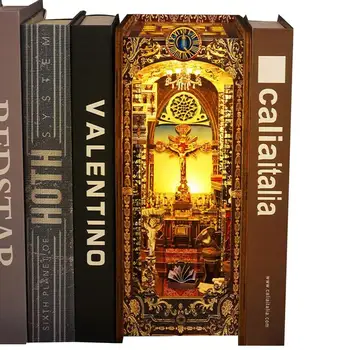 3D Дървени Поставки За Книги-на Пъзела Led Магически Книгата Къща Модел Строителен Комплект Поставяне Поставка Декор САМ Книжния Комплект За Декорация на Дома Плот